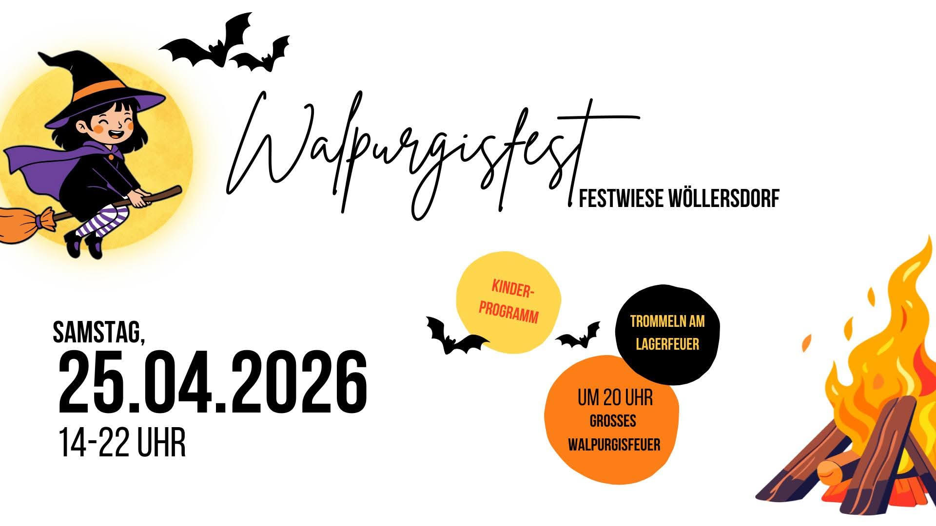 Walpurgisfest 2026 in Wöllersdorf‑Steinabrückl 